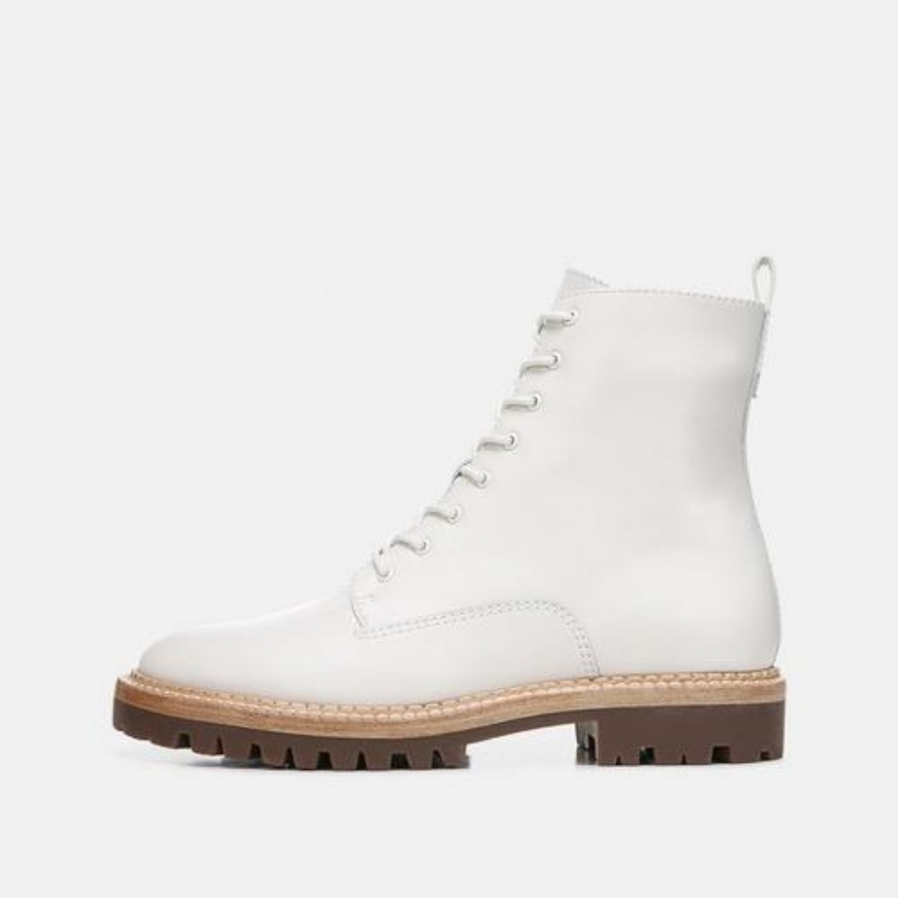Vince Cabria Leather Boots (off-white, lug sole)